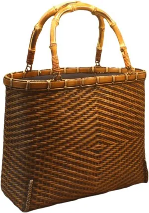 Bamboo Woven Bag Summer Bags Women's Beach Tote Bag Tea Set Storage Bamboo Crafts Beach Vacation Bag