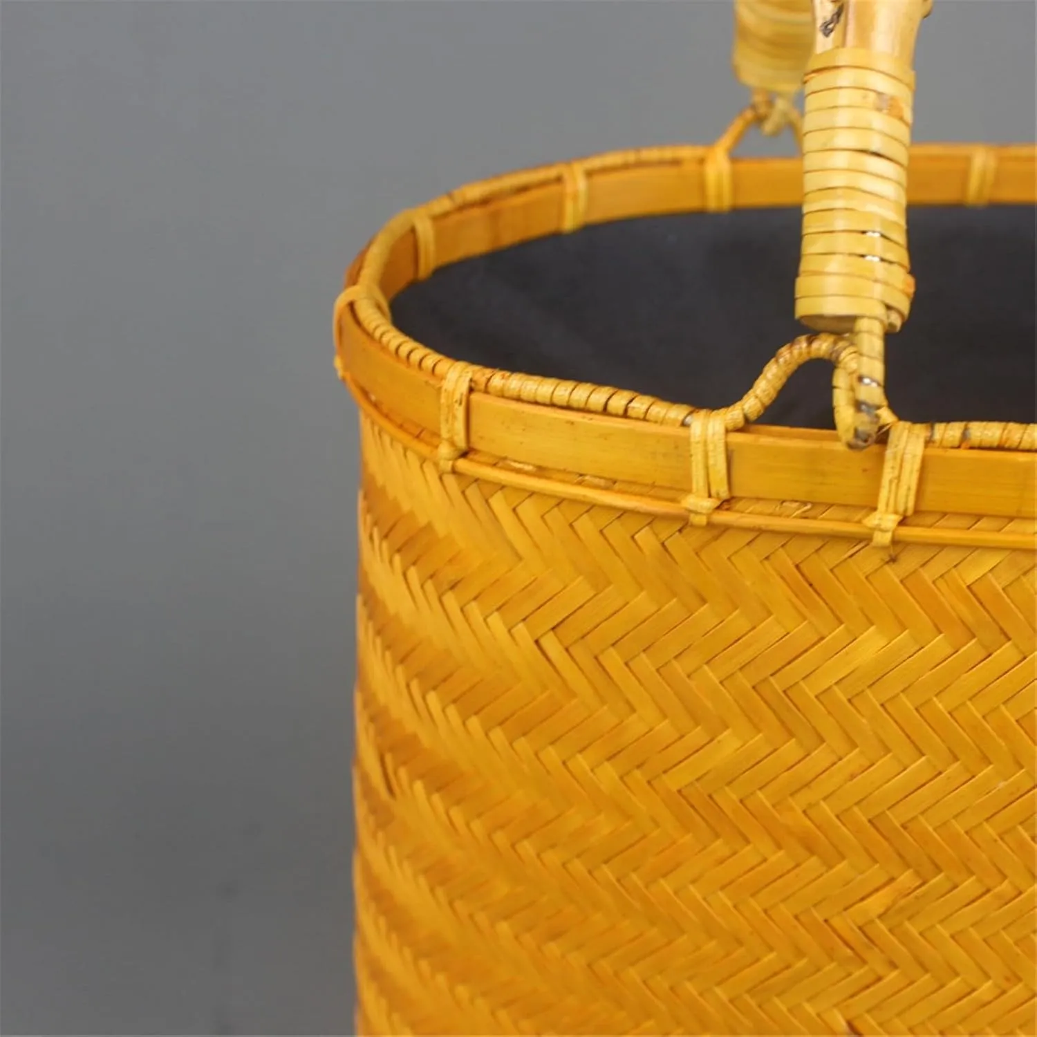 Bamboo Woven Bag Women's Vintage Bamboo Bag Woven Tea Storage Bag Beach Vacation Bag