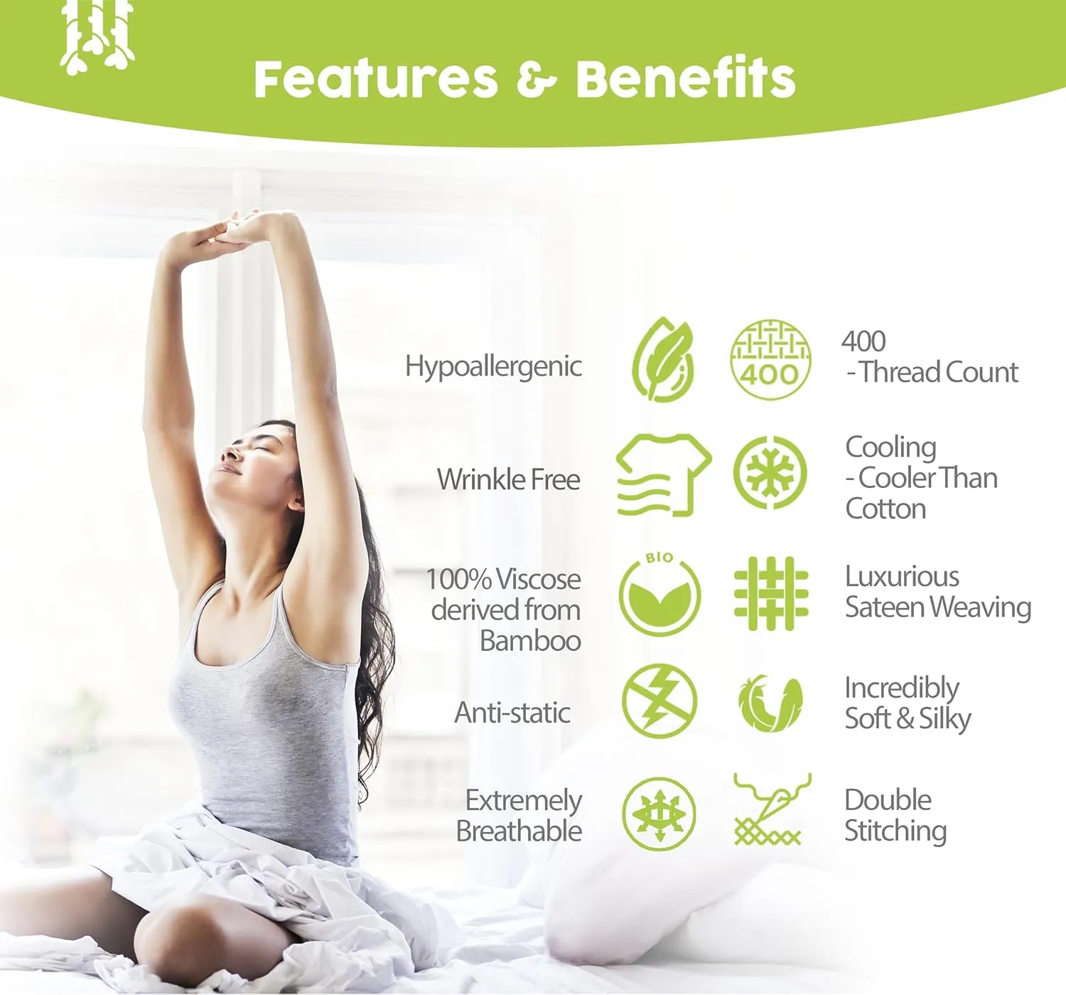 BAMPURE Luxury Series King Sheet Set - 100% Viscose derived from Bamboo Sheets King Size - Super Soft Viscose Bamboo Cooling Sheets for Hot Sleepers -Up to 16’’ Deep Pocket King Sheet Set (White)