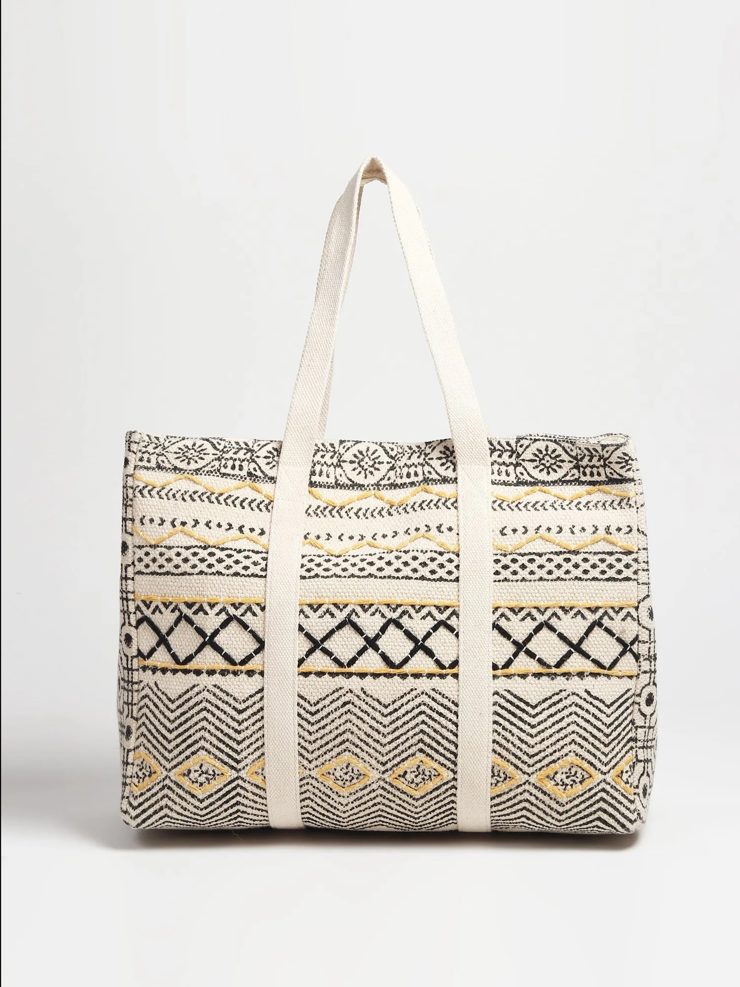 BANIAS - HAND BLOCK COTTON PRINTED TOTE BAG