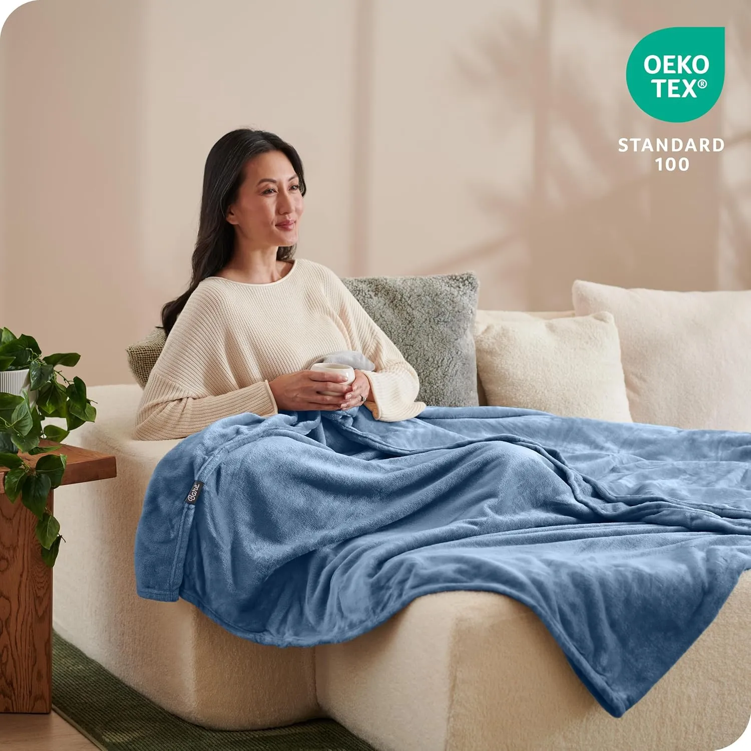 Bare Home Fleece Blanket - Full/Queen - Coronet Blue - Lightweight Throw for Bed, Sofa, Couch, Movie Night, Camping, and Travel - Microplush - Cabin Blanket (Full/Queen, Coronet Blue)