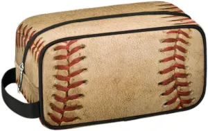 Baseball Retro Travel Toiletry Bag for Boys Men, Waterproof Hanging Dopp Kit for Women, Shaving Bag with Large Capacity for Travel,Sports Shower