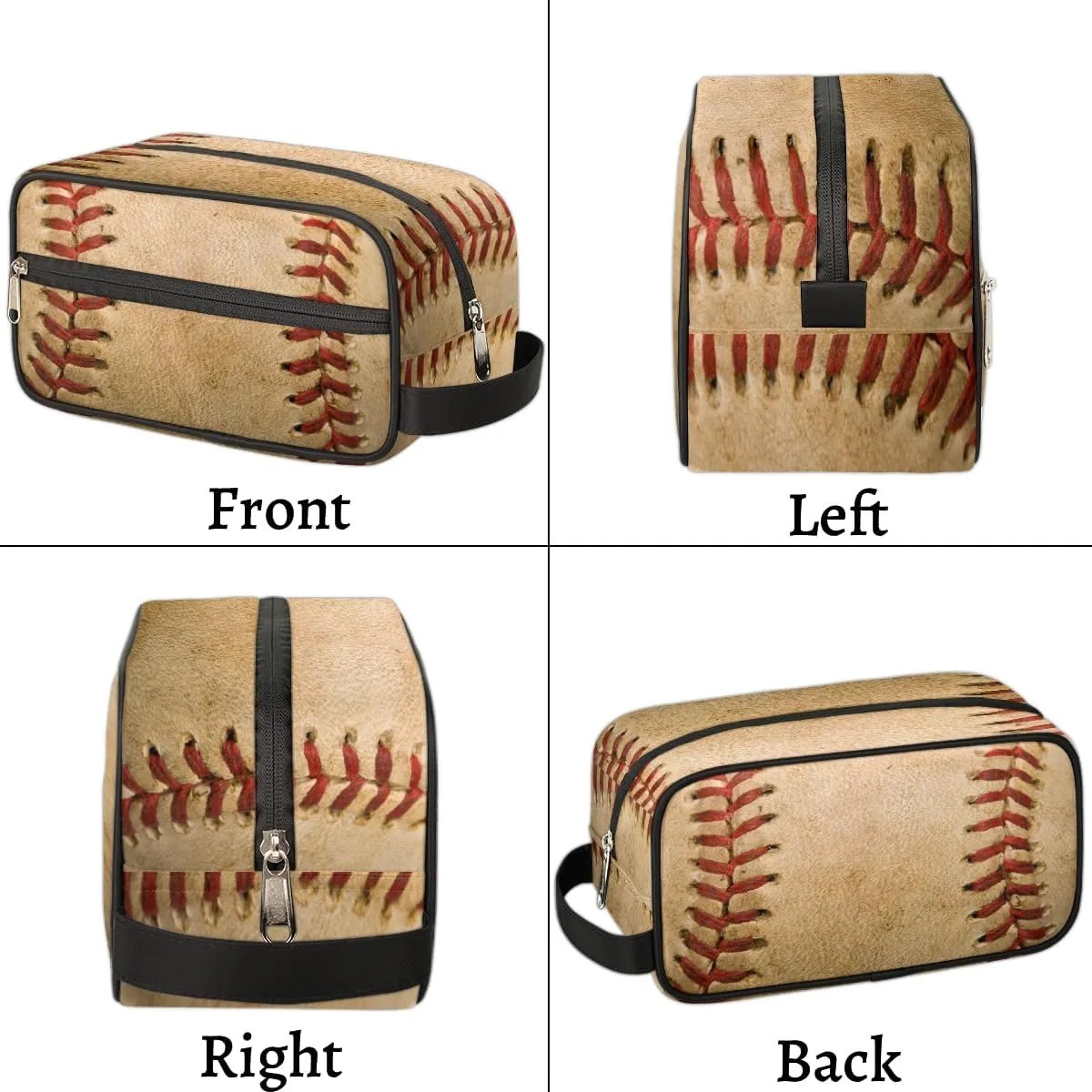 Baseball Retro Travel Toiletry Bag for Boys Men, Waterproof Hanging Dopp Kit for Women, Shaving Bag with Large Capacity for Travel,Sports Shower