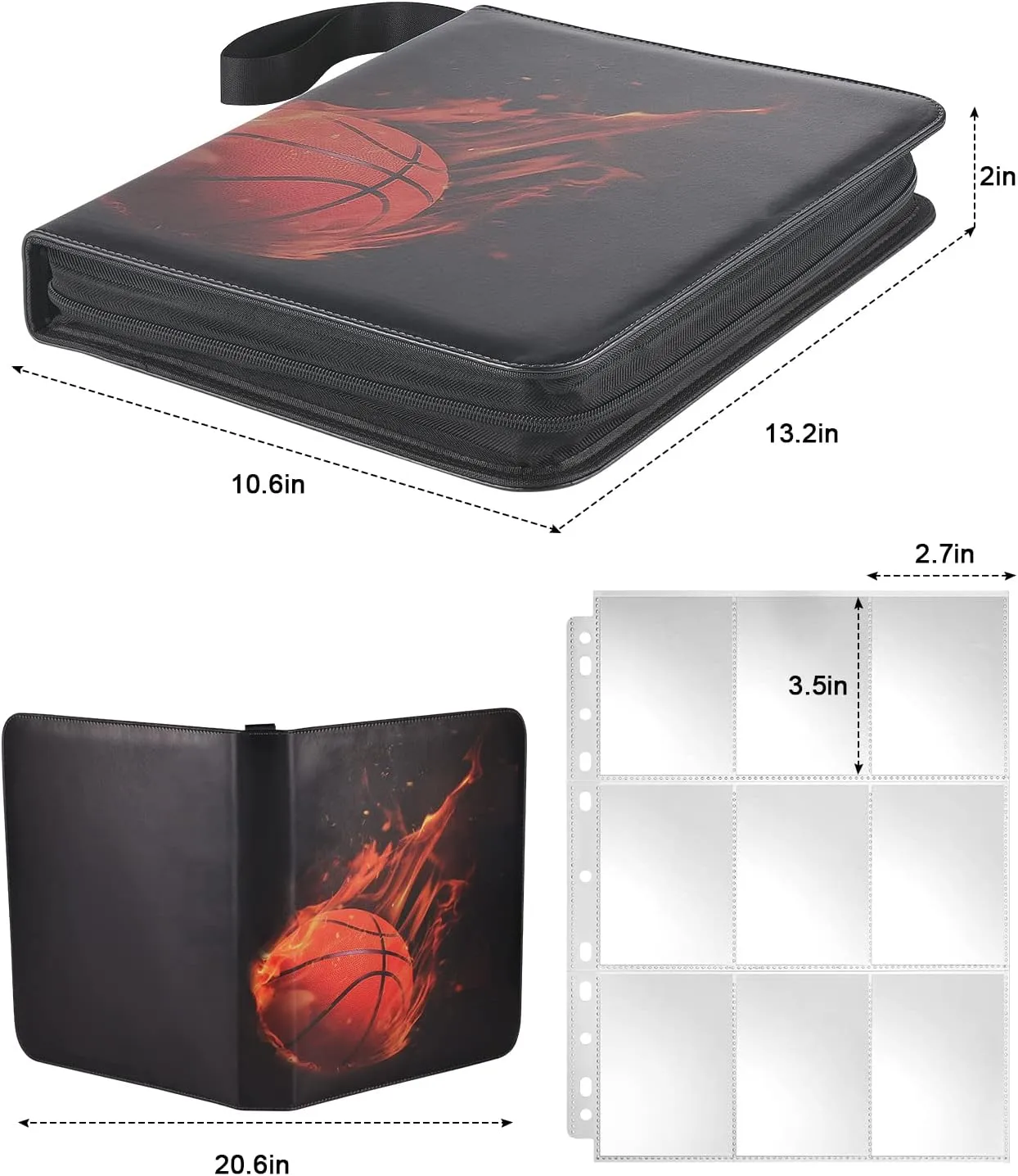 Basketball Card Binder 810 Pockets - Lictin Basketball Card Holder, Collectible Trading Card Albums with 45 Removable Sleeves