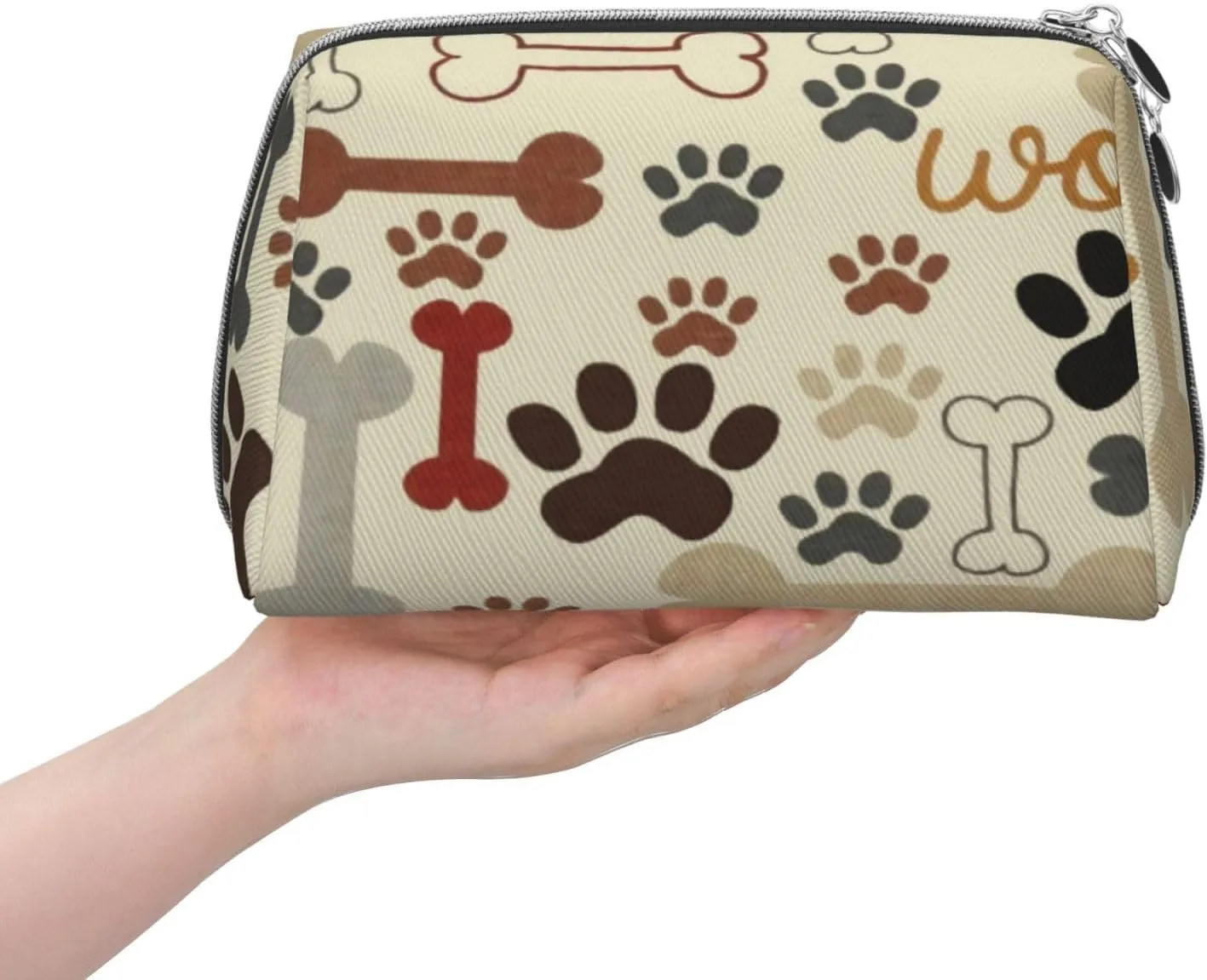 Basketball Court,Makeup Bags for Women,Picture of Basketball Court Sport,Leather Cosmetic Bag Toiletry Bag Travel Case Waterproof Makeup Pouch,Red,M