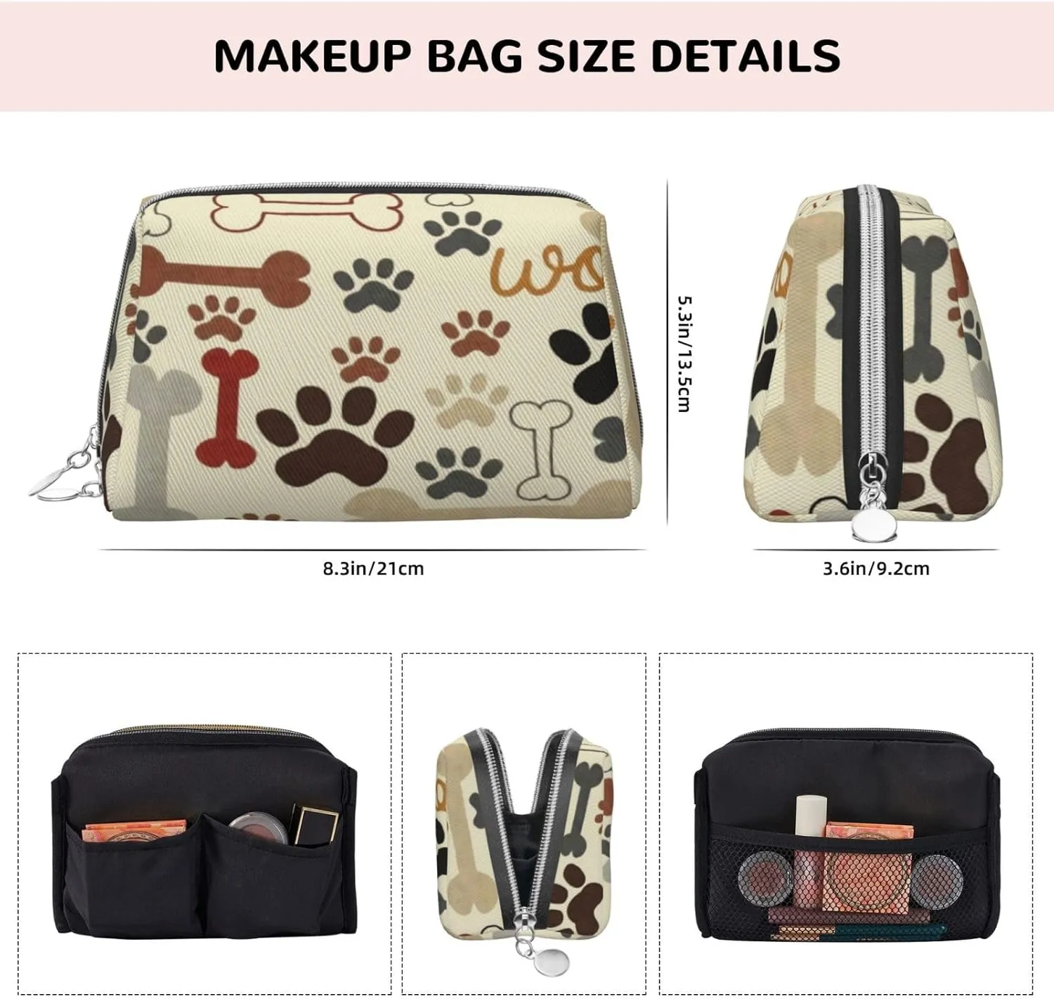 Basketball Court,Makeup Bags for Women,Picture of Basketball Court Sport,Leather Cosmetic Bag Toiletry Bag Travel Case Waterproof Makeup Pouch,Red,M