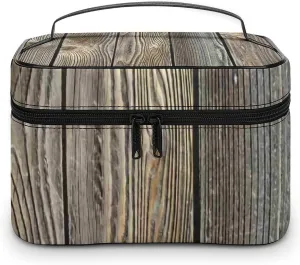 Beautiful Authentic Looking Wood Large Capacity Soft And High-value Practical Makeup And Wash Bag