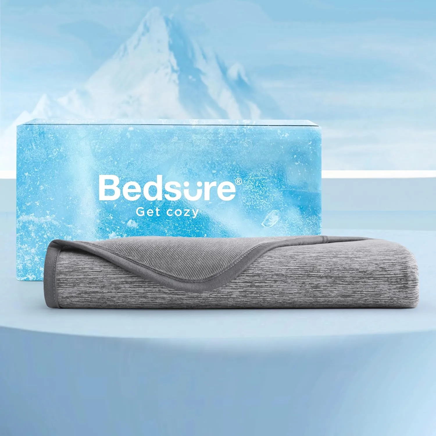 Bedsure Cooling Blanket Queen Size for Hot Sleepers - Spring Summer Blanket for Queen Size Bed with Rayon Derived from Bamboo, Ice Cool Cold Arc-Chill Thin Summer Bedding Essentials, 90x90
