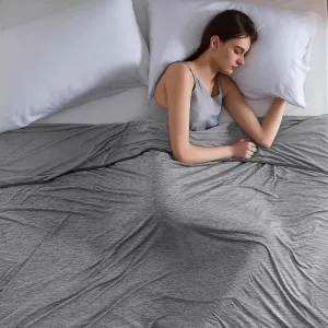 Bedsure Cooling Blanket Queen Size for Hot Sleepers - Spring Summer Blanket for Queen Size Bed with Rayon Derived from Bamboo, Ice Cool Cold Arc-Chill Thin Summer Bedding Essentials, 90x90