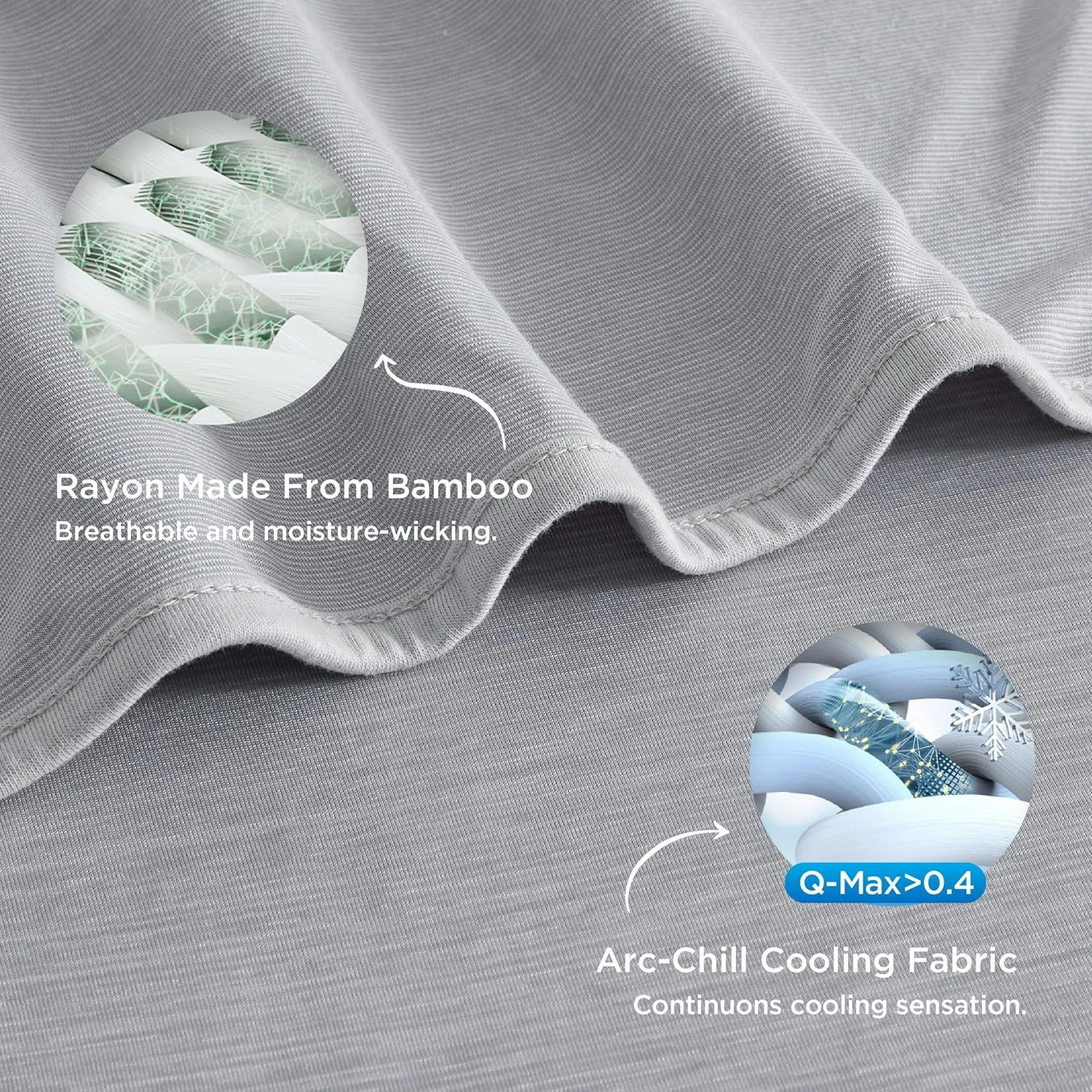 Bedsure Light Grey Cooling Blanket Queen Size for Hot Sleepers - Spring Summer Blanket for Queen Size Bed with Rayon Derived from Bamboo, Ice Cool Cold Arc-Chill Thin Summer Bedding Essentials, 90x90