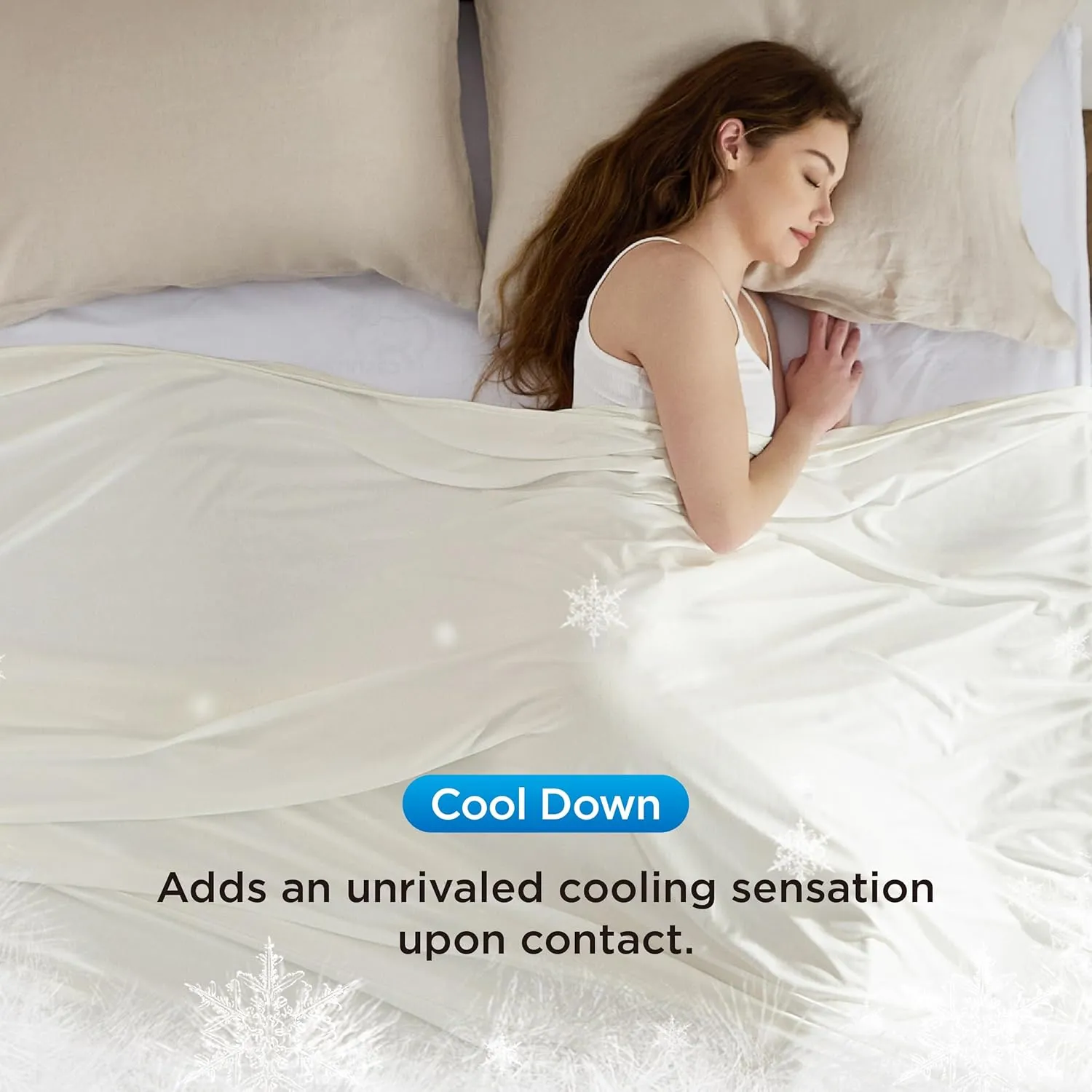 Bedsure Off White Cooling Blanket Queen Size for Hot Sleepers - Spring Summer Blanket for Queen Size Bed with Rayon Derived from Bamboo, Ice Cool Cold Arc-Chill Thin Summer Bedding Essentials, 90x90