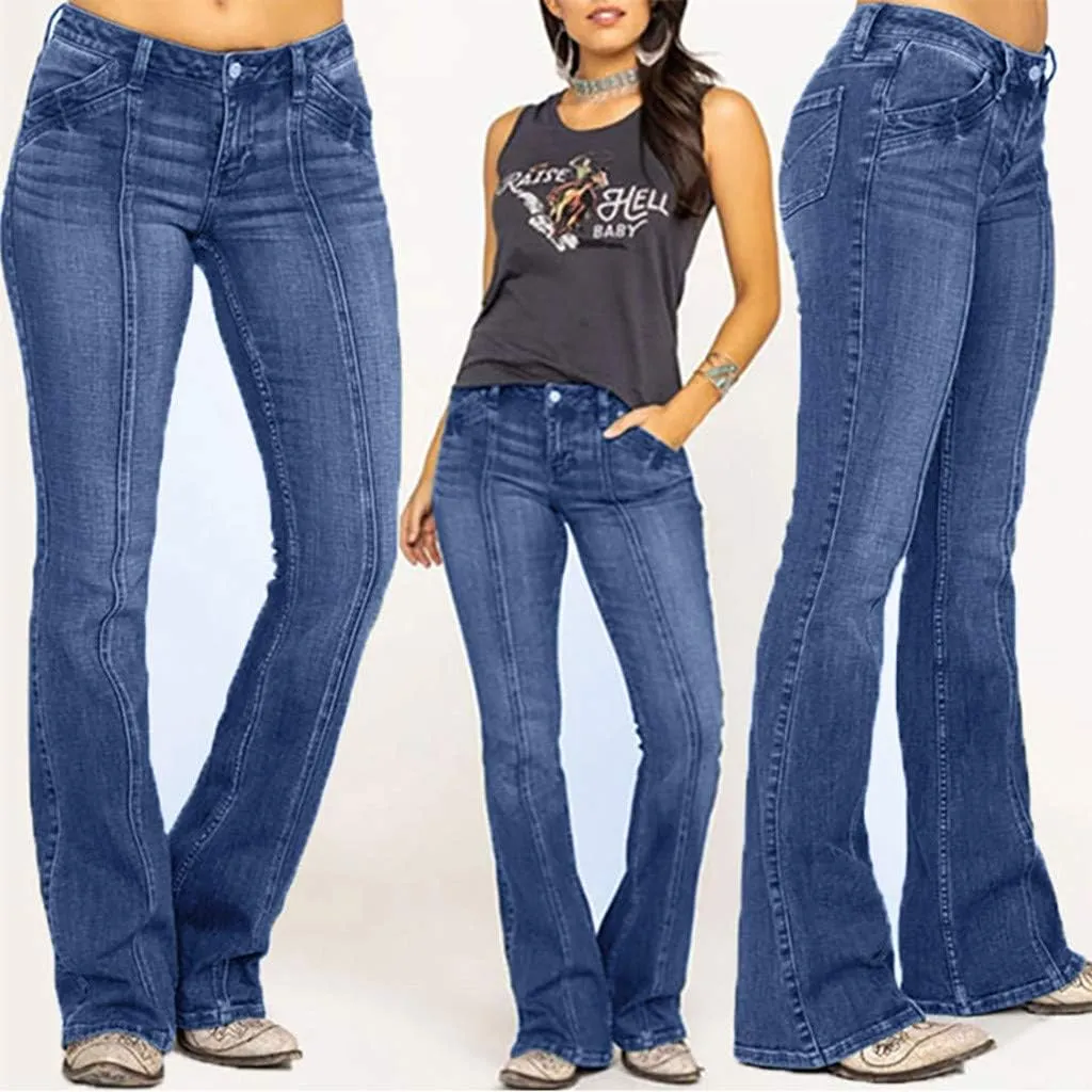 Bell Bottom Jeans for Women High Waisted Flare Jeans with Classic Wide Leg Denim Pants