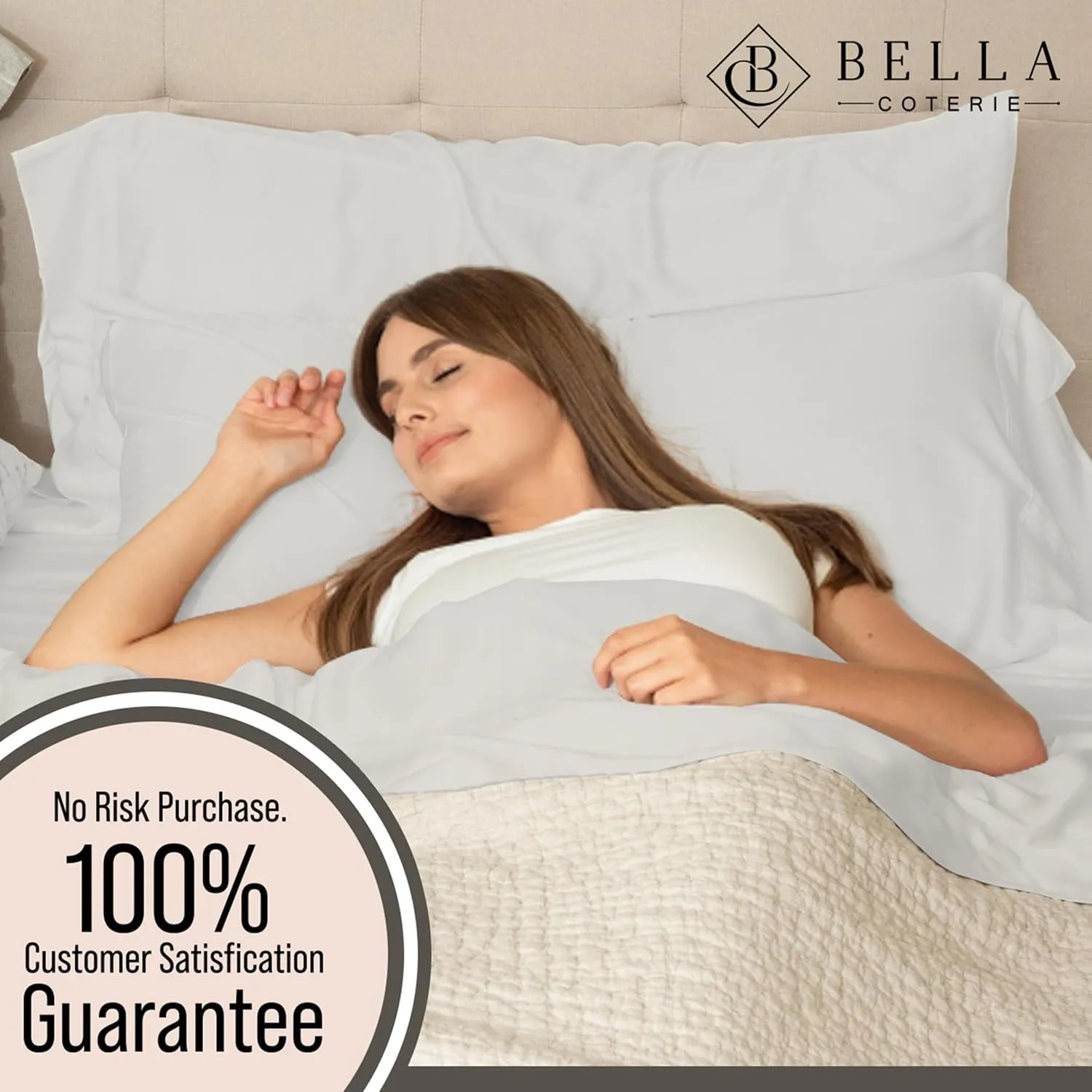 Bella Coterie Luxury Bamboo King Size Fitted Sheet | 100% Organically Grown Bamboo Viscose | Ultra Soft | Cooling for Hot Sleepers | 18" Deep Pocket [Grey Mist]