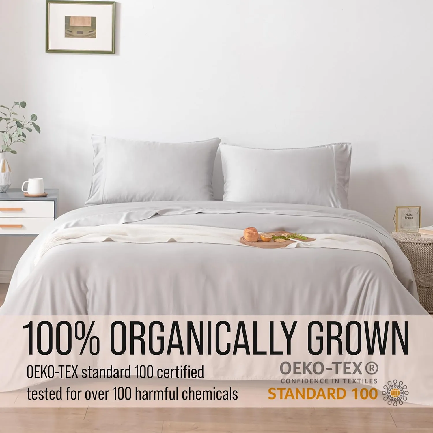 Bella Coterie Luxury Bamboo King Size Fitted Sheet | 100% Organically Grown Bamboo Viscose | Ultra Soft | Cooling for Hot Sleepers | 18" Deep Pocket [Grey Mist]