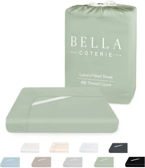 Bella Coterie Luxury Bamboo King Size Fitted Sheet | 100% Organically Grown Bamboo Viscose | Ultra Soft | Cooling for Hot Sleepers | 18" Deep Pocket [Sea Glass]