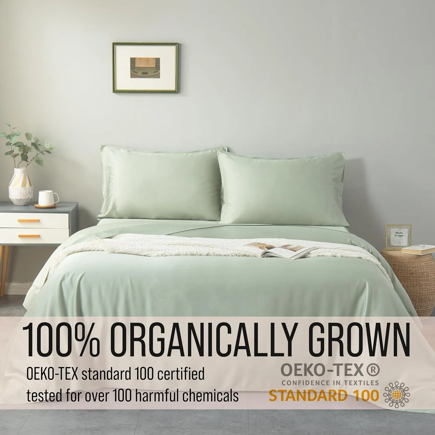 Bella Coterie Luxury Bamboo King Size Fitted Sheet | 100% Organically Grown Bamboo Viscose | Ultra Soft | Cooling for Hot Sleepers | 18" Deep Pocket [Sea Glass]