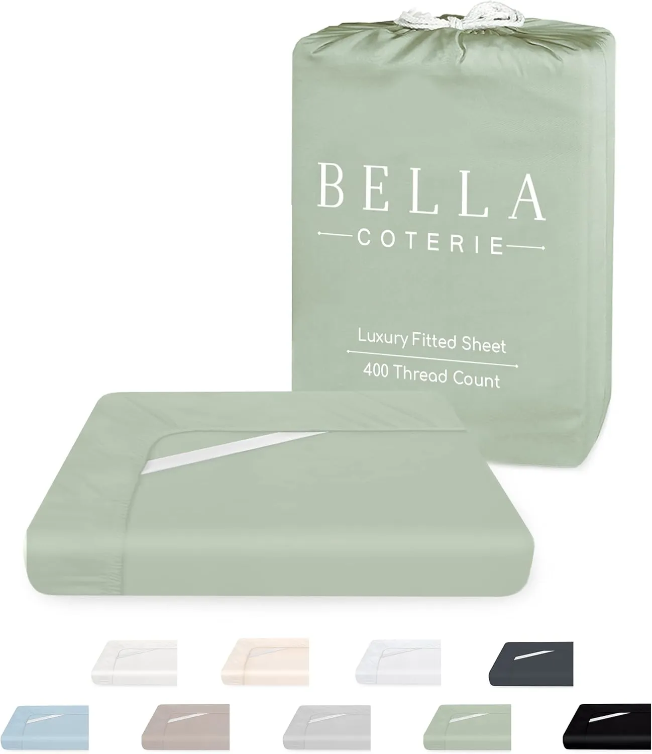 Bella Coterie Luxury Bamboo King Size Fitted Sheet | 100% Organically Grown Bamboo Viscose | Ultra Soft | Cooling for Hot Sleepers | 18" Deep Pocket [Sea Glass]