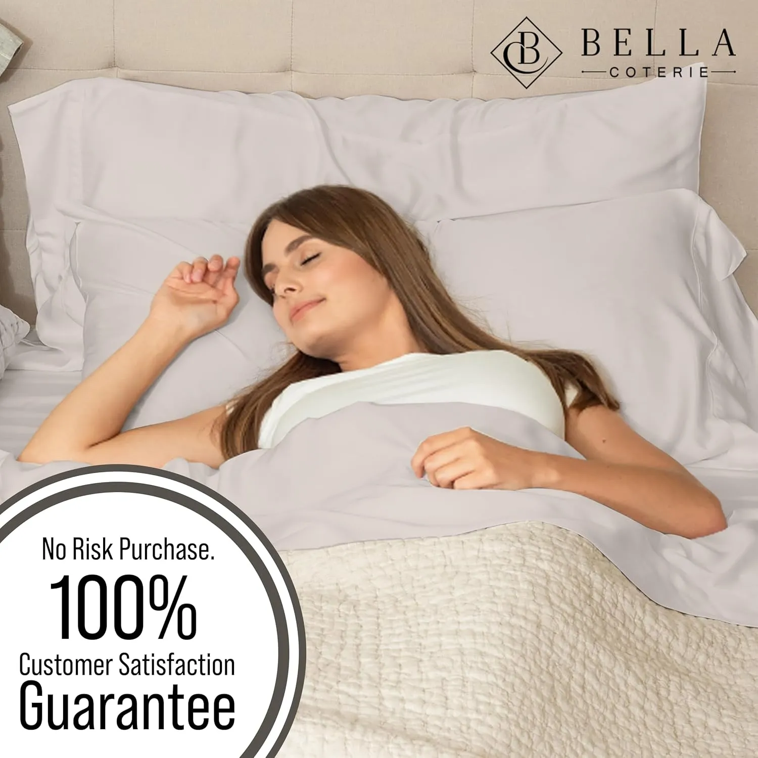 Bella Coterie | Luxury Bamboo King Size Pillowcase Set | 100% Organically Grown Bamboo Viscose | Ultra Soft | Cooling | 2 Pcs [Dune]