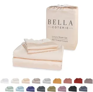 Bella Coterie Luxury Bamboo Viscose King Size Sheet Set | 100% Organically Grown | Ultra Soft | Cooling for Hot Sleepers | 18" Deep Pocket [Champagne]