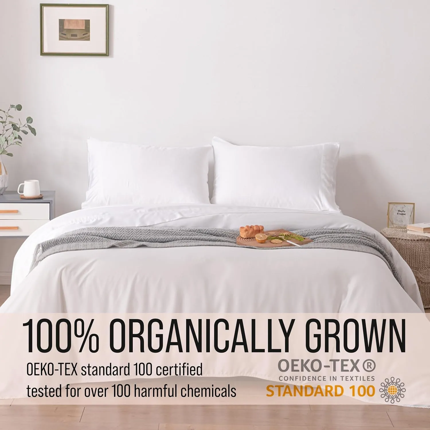 Bella Coterie Luxury Bamboo Viscose King Size Sheet Set | 100% Organically Grown | Ultra Soft | Cooling for Hot Sleepers | 18" Deep Pocket [White]