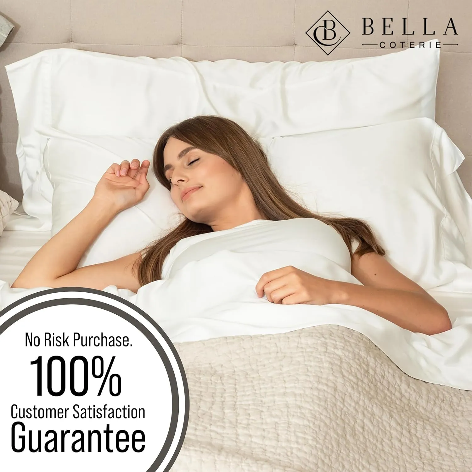 Bella Coterie Luxury Bamboo Viscose King Size Sheet Set | 100% Organically Grown | Ultra Soft | Cooling for Hot Sleepers | 18" Deep Pocket [White]