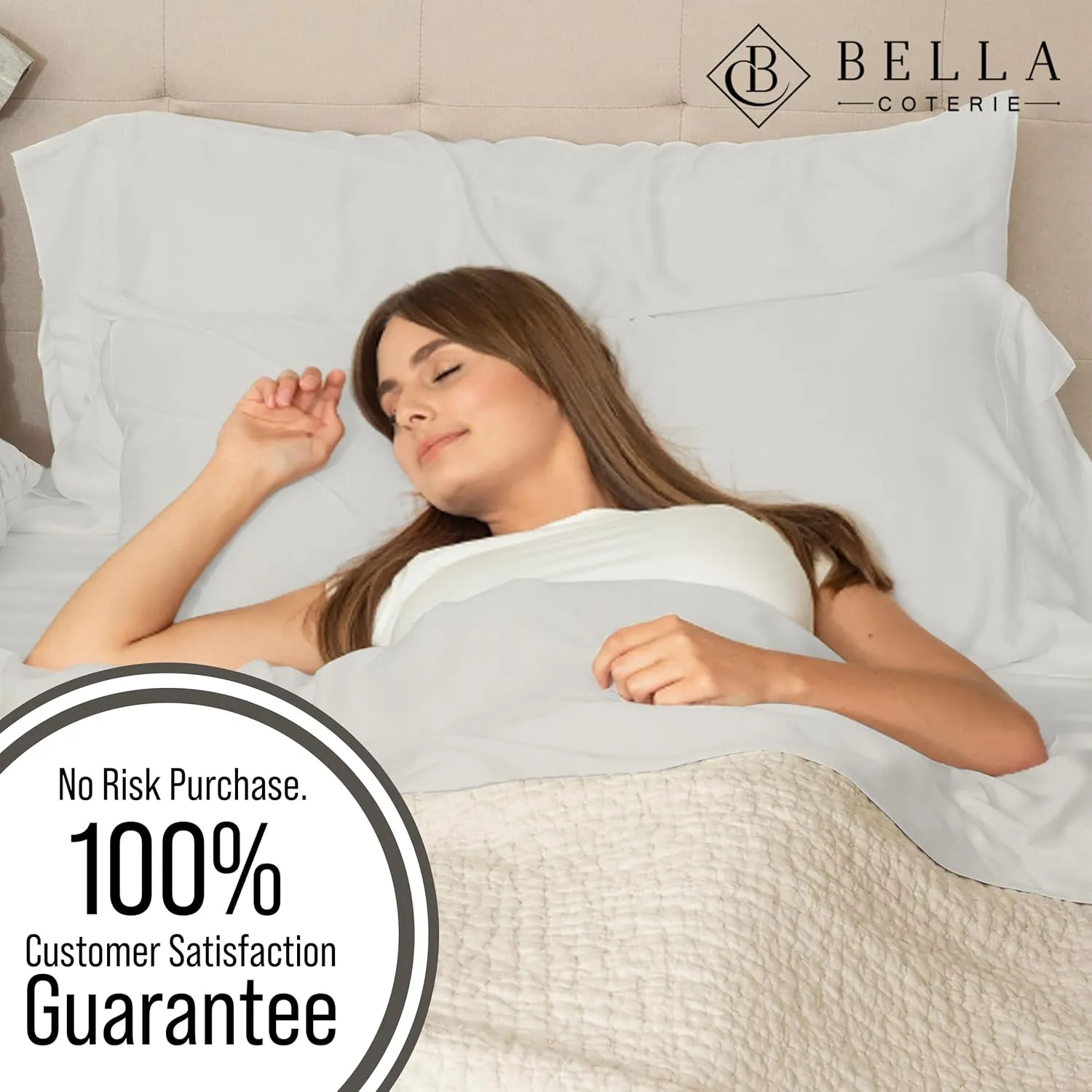 Bella Coterie Luxury Bamboo Viscose Queen Size Sheet Set | 100% Organically Grown | Ultra Soft | Cooling for Hot Sleepers | 18" Deep Pocket [Grey Mist]
