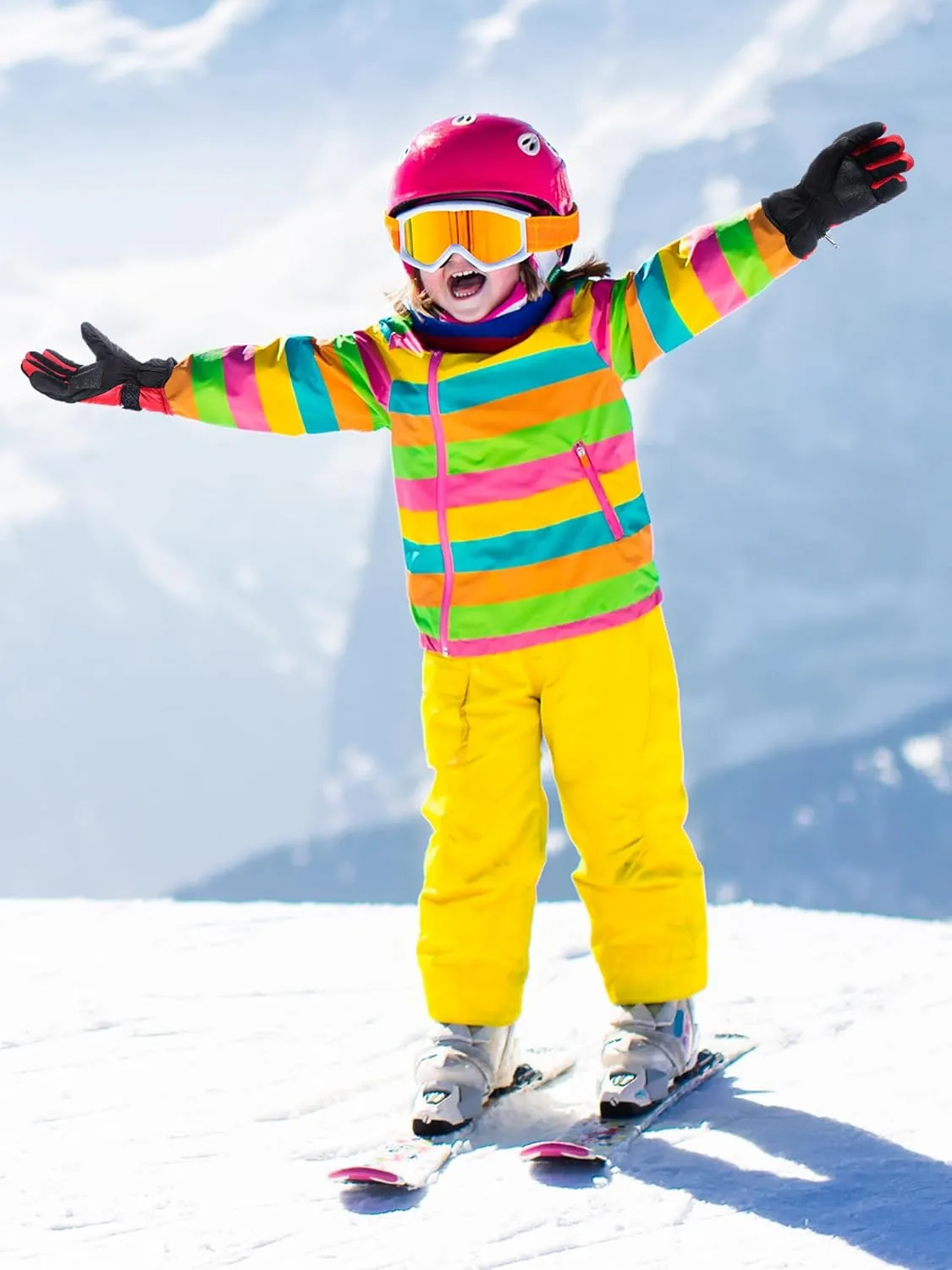 Bencailor 3 Pairs Kids Winter Gloves Waterproof Snow Ski Gloves Warm Windproof Adjustable Mittens for Boy Girl Outdoor