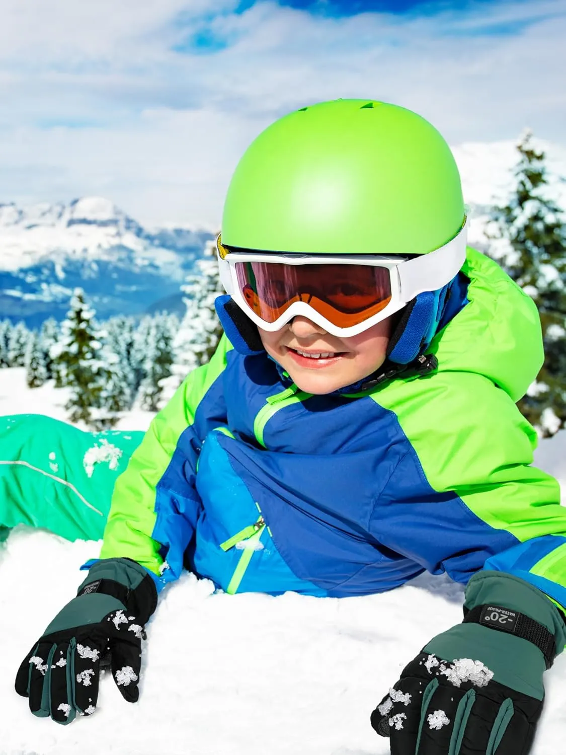 Bencailor 3 Pairs Kids Winter Gloves Waterproof Snow Ski Gloves Warm Windproof Adjustable Mittens for Boy Girl Outdoor