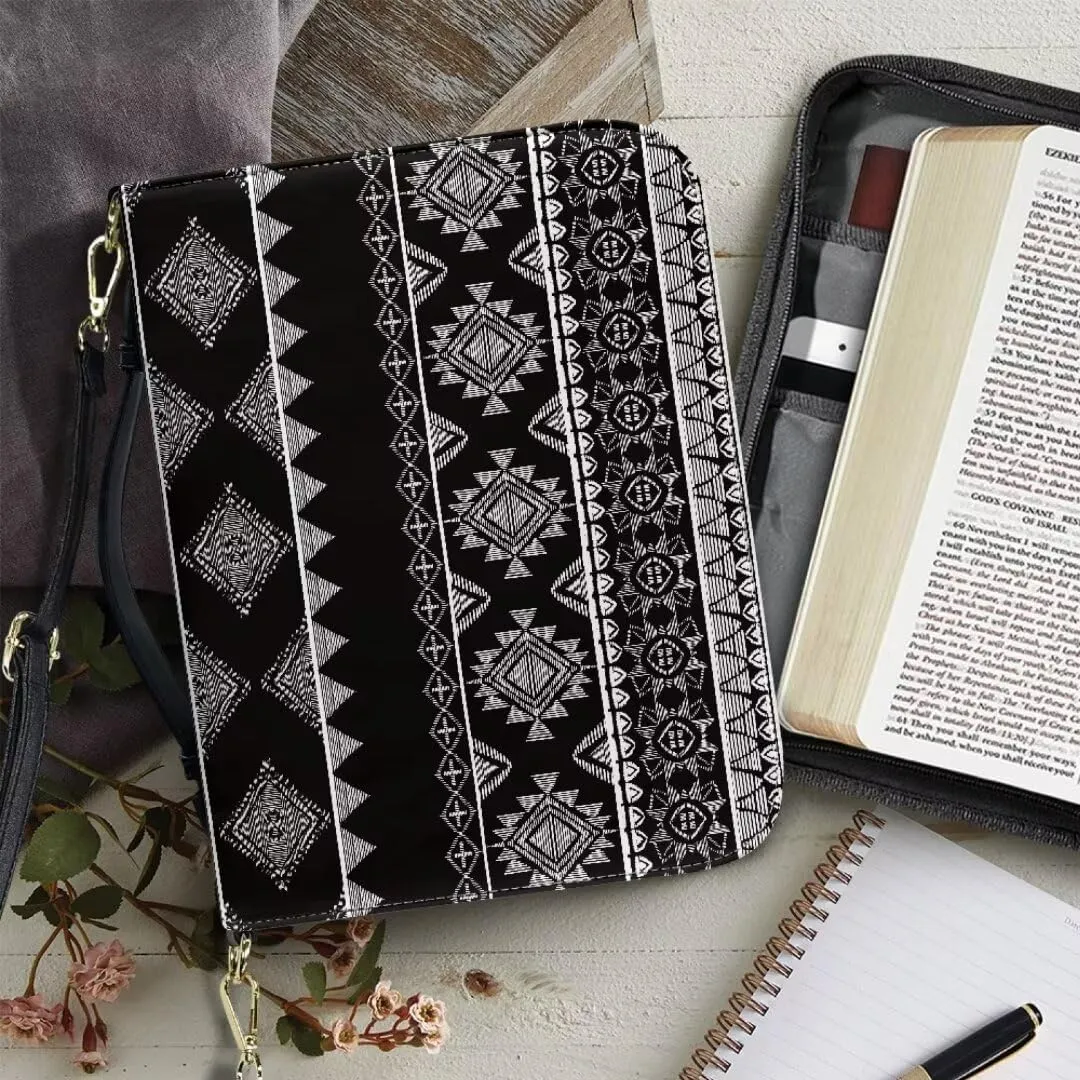 Bible Cover Case Leather Bible Coves Bible Covers Bible Carrying Case with Zipper Detachable Strap for Women Men