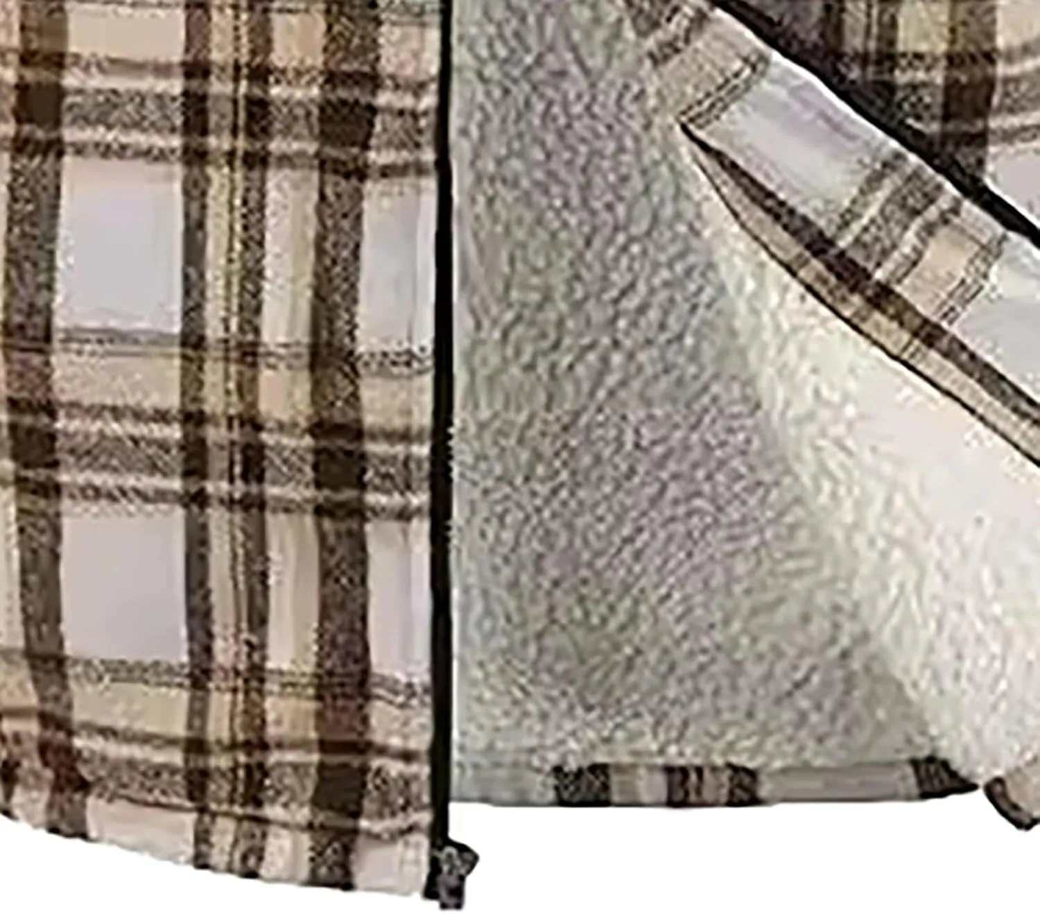 Big and Tall Flannel Jacket for Men Cotton Plaid Fleece Lined Hoodies Sherpa Full Zip Plus Size Fall Winter Warm Coat
