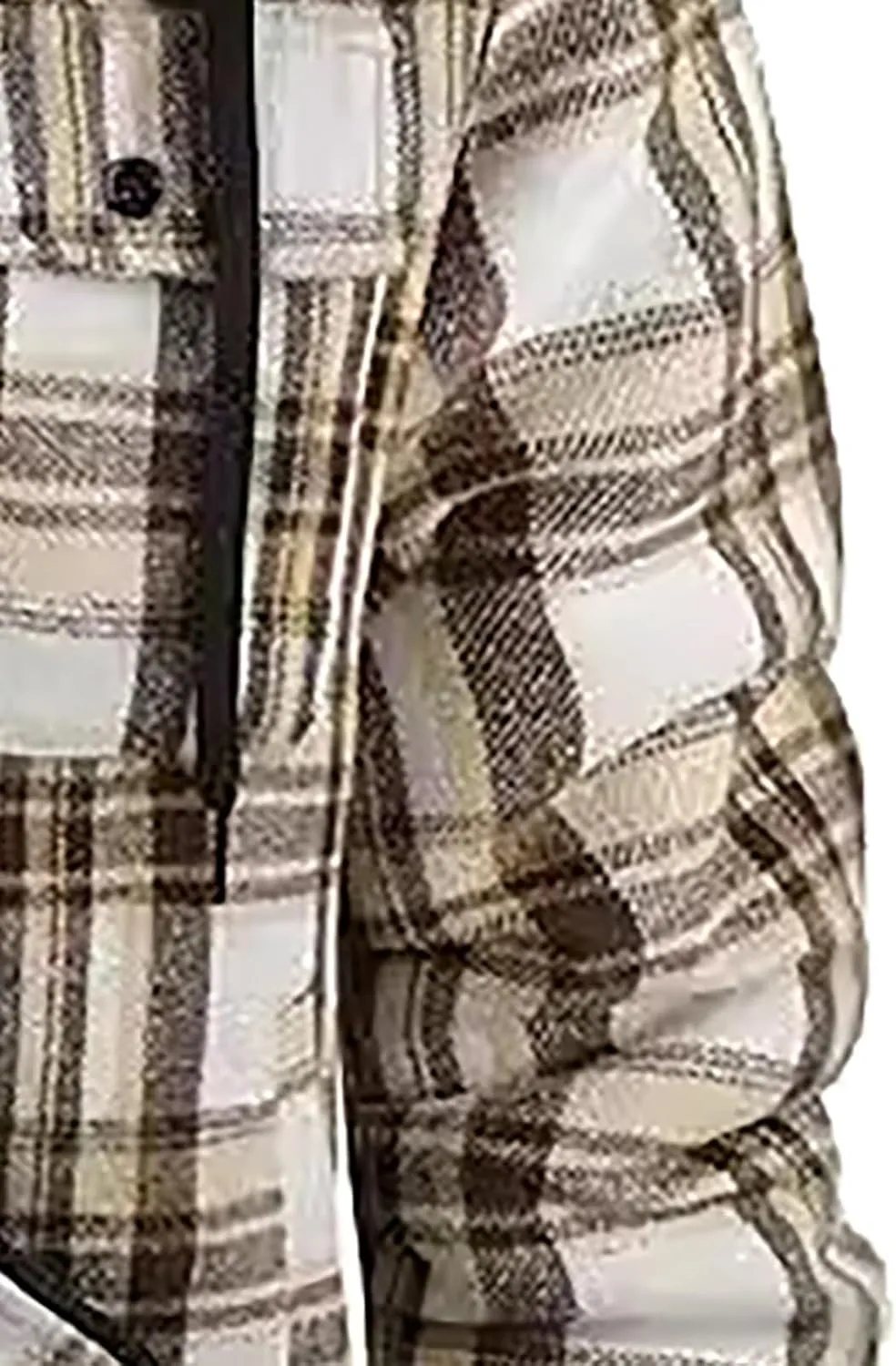 Big and Tall Flannel Jacket for Men Cotton Plaid Fleece Lined Hoodies Sherpa Full Zip Plus Size Fall Winter Warm Coat