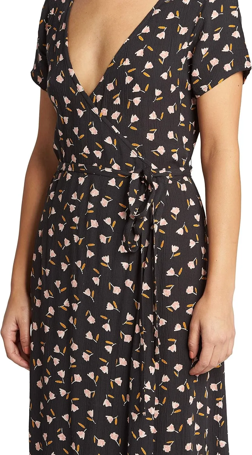 Billabong Women's Wrap Front Midi Length Dress