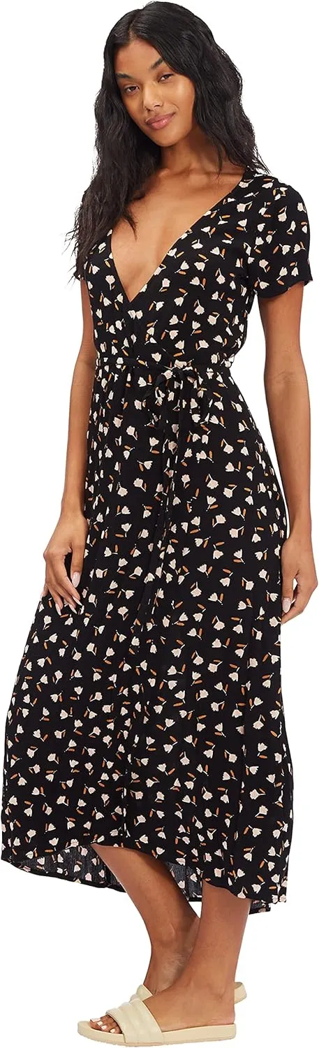 Billabong Women's Wrap Front Midi Length Dress