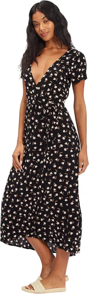 Billabong Women's Wrap Front Midi Length Dress