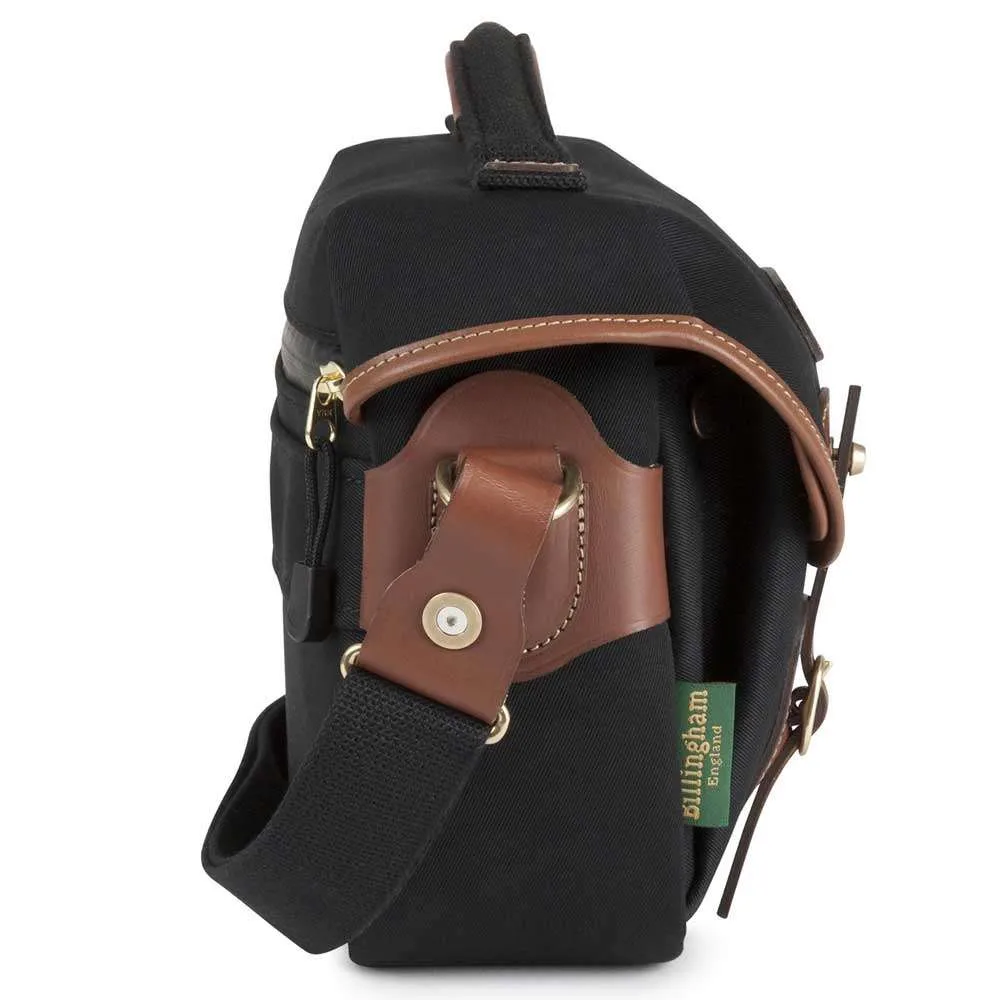 Billingham Hadley Small Pro Shoulder Bag - Black Canvas Tan Leather