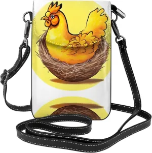 Bird's Nest Golden Chicken Small Cell Phone Purse Crossbody for Women with Card Slots, Cute Mini Phone Purse Wallet for Travel Shopping, Lightweight Small Crossbody bags