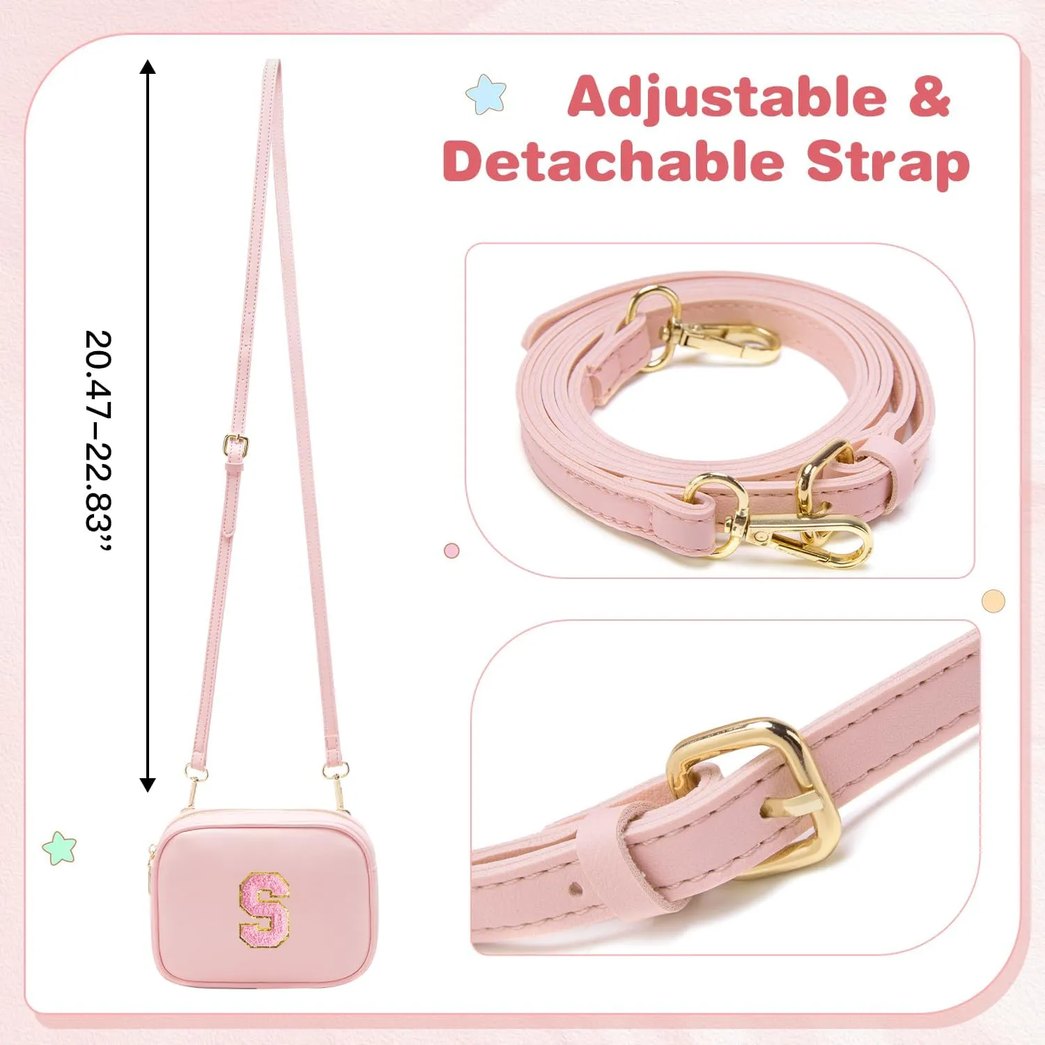 Birthday Gifts for 4 5 6 7 8 9 10 11 12 13 Year Old Girls Initial PU Leather Crossbody Bags for Girls