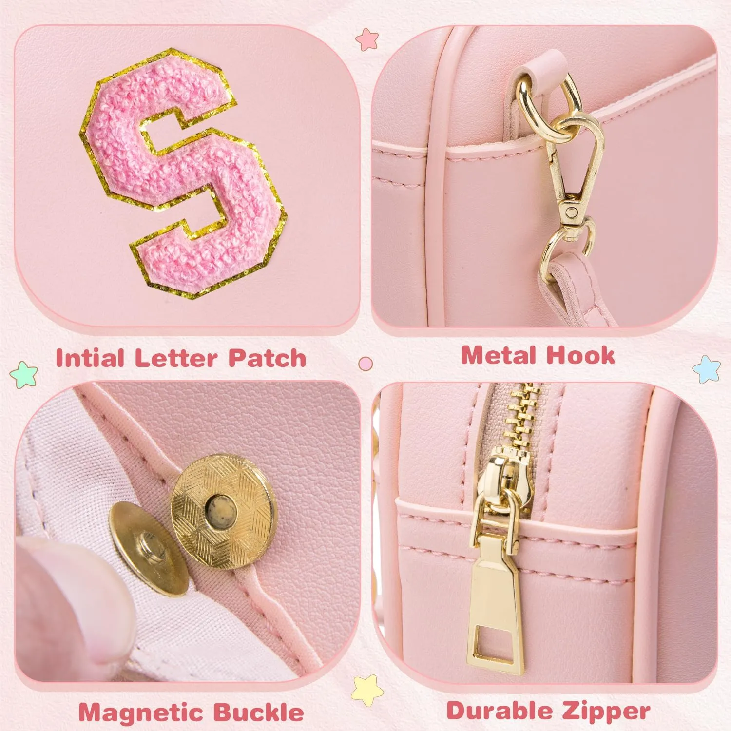 Birthday Gifts for 4 5 6 7 8 9 10 11 12 13 Year Old Girls Initial PU Leather Crossbody Bags for Girls