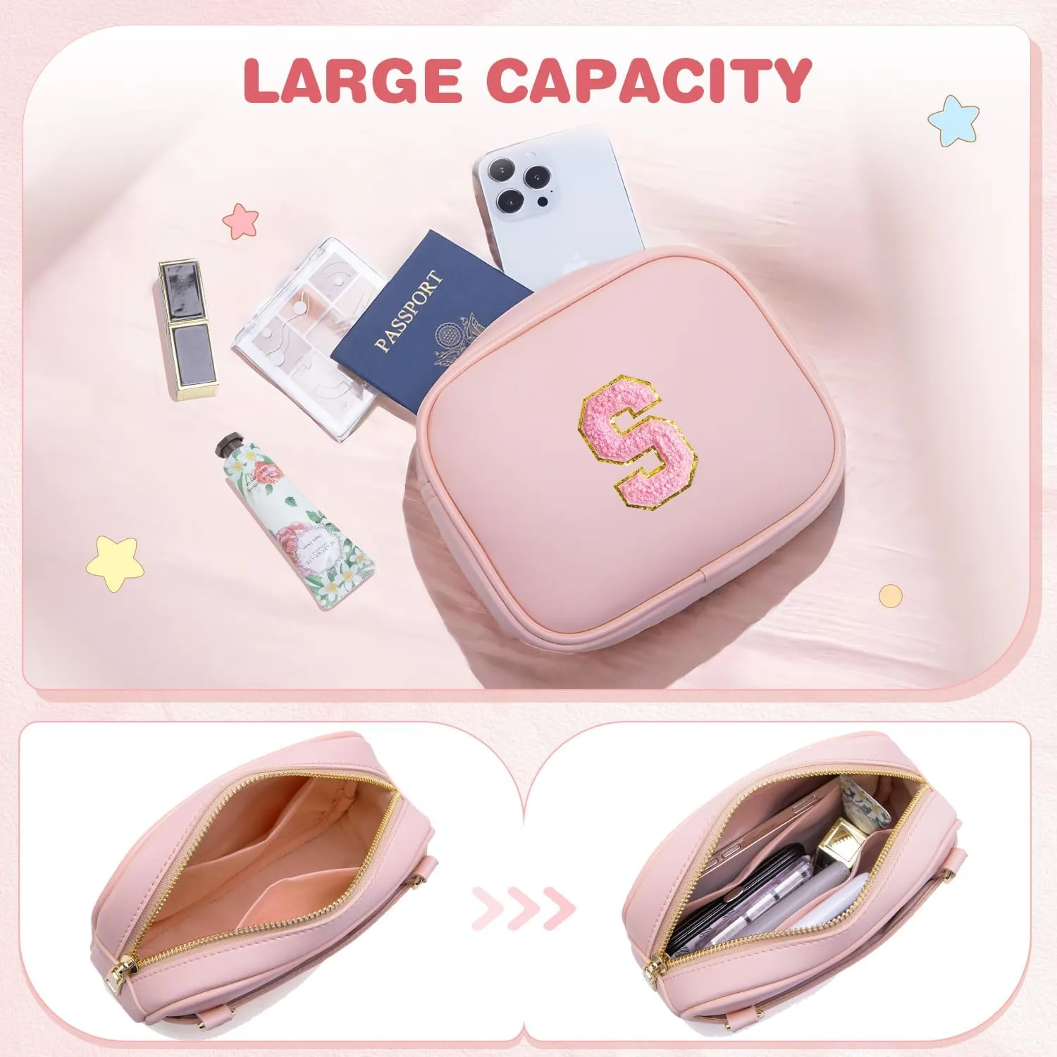 Birthday Gifts for 4 5 6 7 8 9 10 11 12 13 Year Old Girls Initial PU Leather Crossbody Bags for Girls