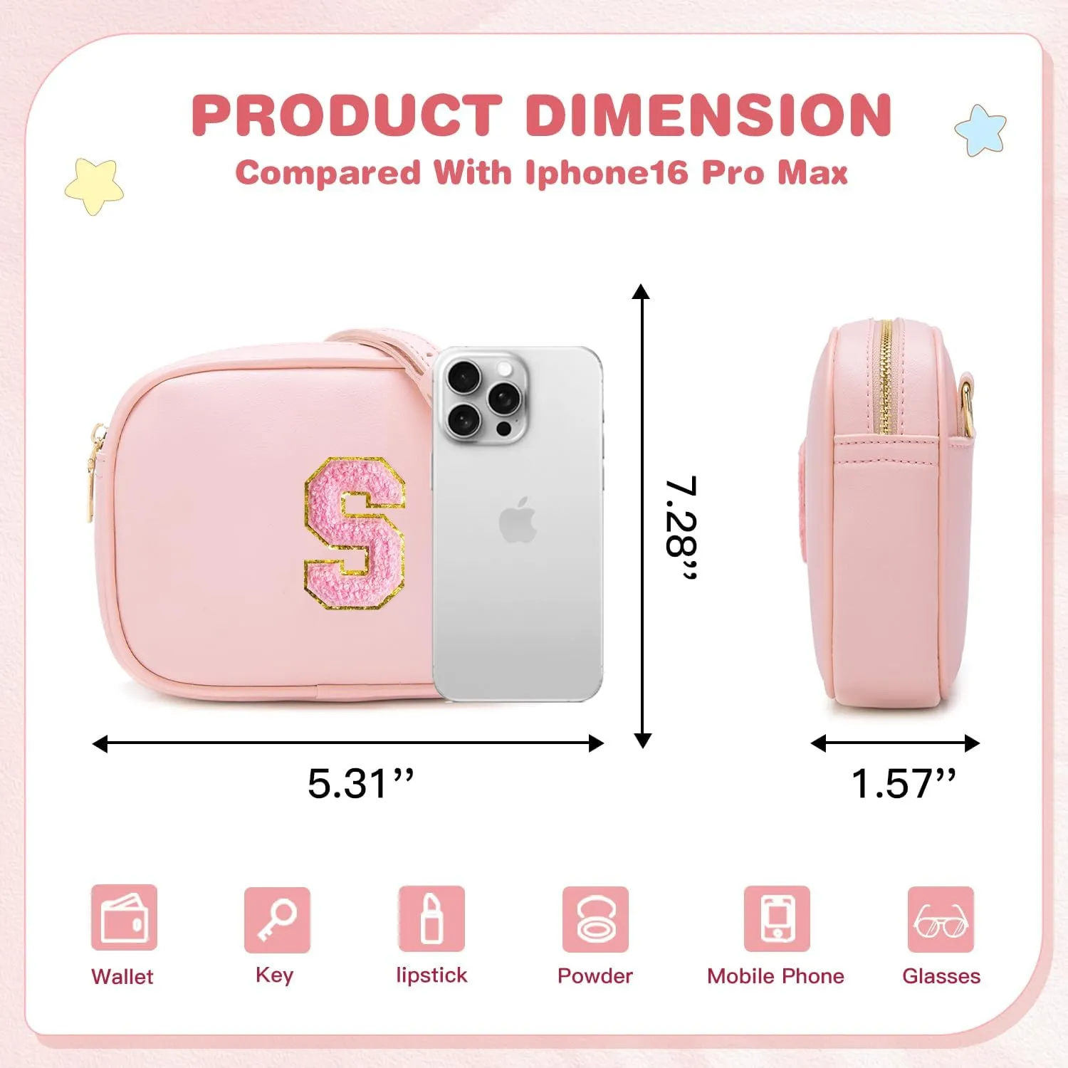 Birthday Gifts for 4 5 6 7 8 9 10 11 12 13 Year Old Girls Initial PU Leather Crossbody Bags for Girls