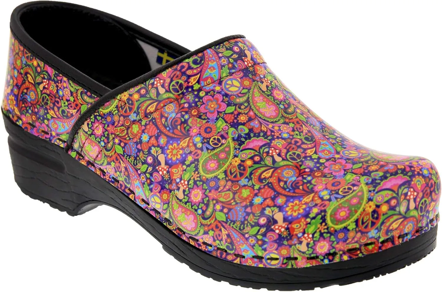 BJORK Swedish Comfort Women's Professional Printed Leather Clogs