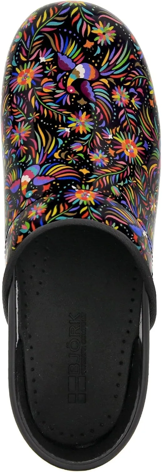 BJORK Swedish Comfort Women's Professional Printed Leather Clogs