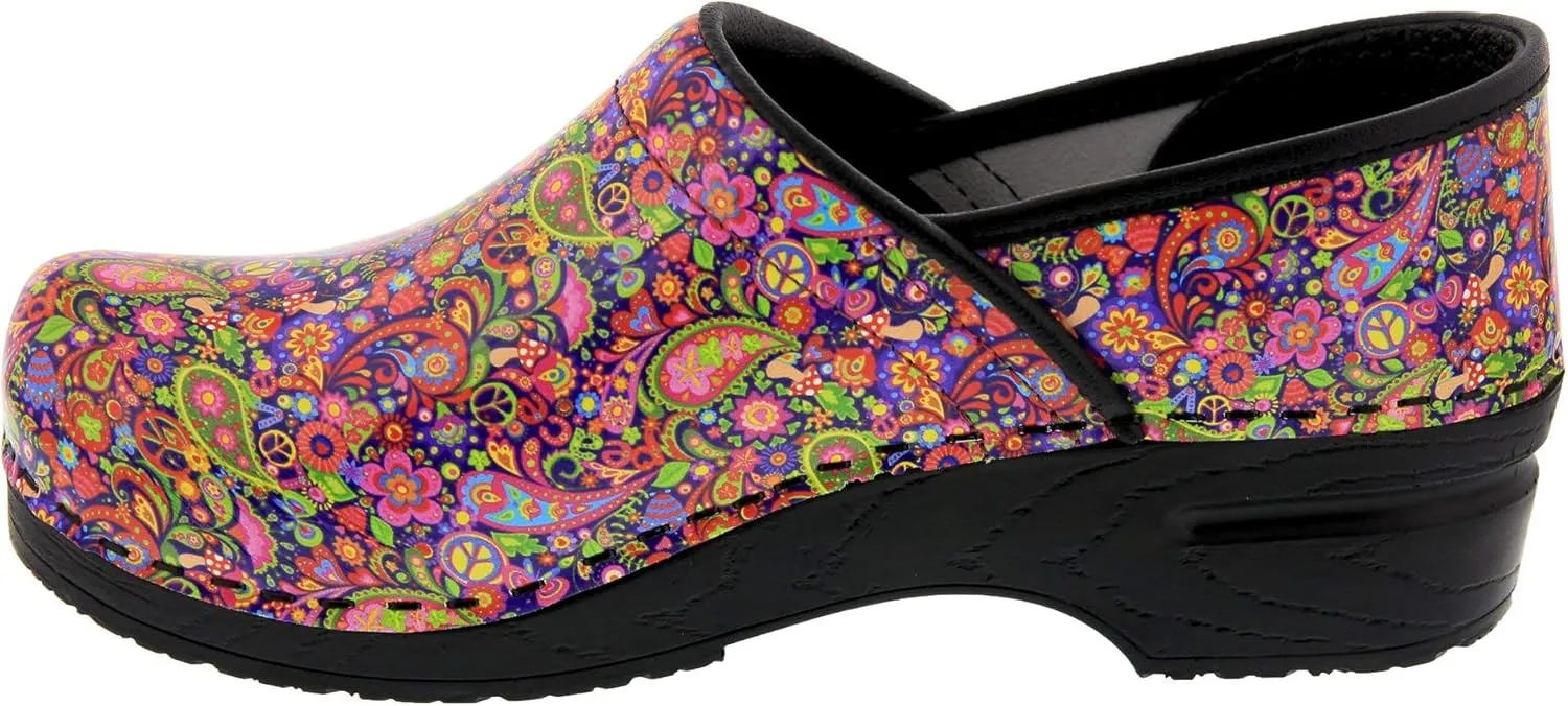 BJORK Swedish Comfort Women's Professional Printed Leather Clogs