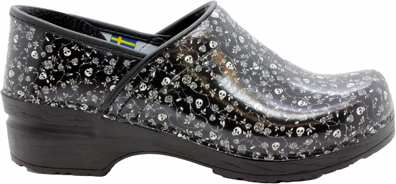 BJORK Swedish Comfort Women's Professional Printed Leather Clogs