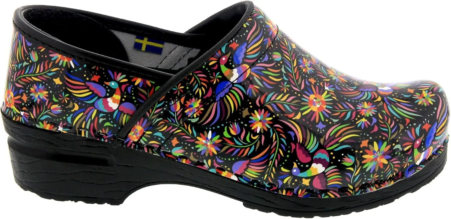 BJORK Swedish Comfort Women's Professional Printed Leather Clogs