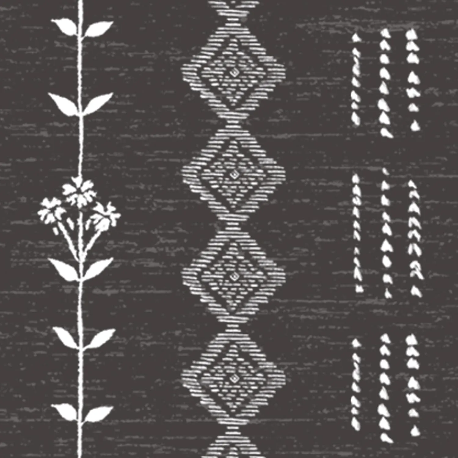 Black and White Boho Floral Curtains for Bedroom Living Room,Aztec Tribal Bohemian Striped Printed Pattern Sheer Curtains 84 Inches Long 2 Panels