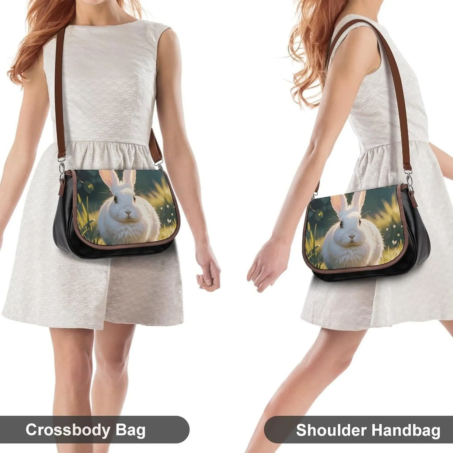 Black And White Cow Print Crossbody Bags for Women Travel Shoulder Bag Small Leather Cross Body Handbags