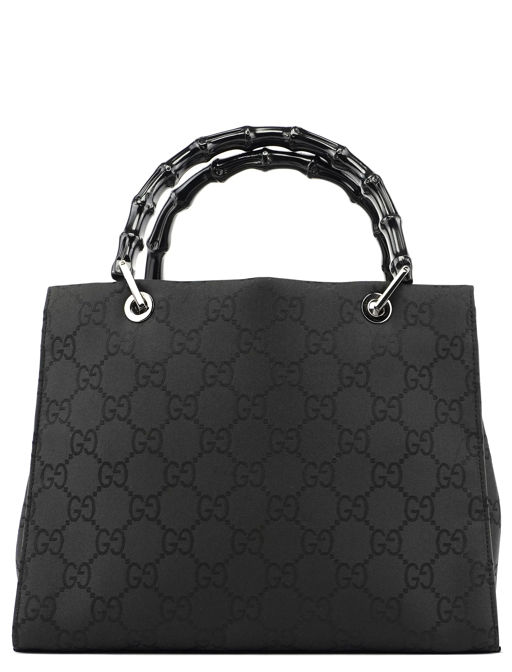 Black GG Bamboo Tote