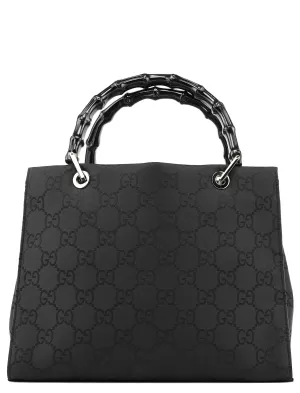 Black GG Bamboo Tote