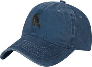 Black Raven Baseball Cap for Men Women Hats Denim Trucker Caps Dad Hat